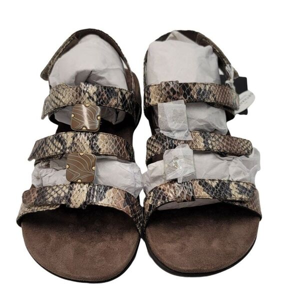 Vionic Snake Print Wrap New Slide Sandals Womens Size 7 New Comfort Orthopedic - Picture 1 of 9